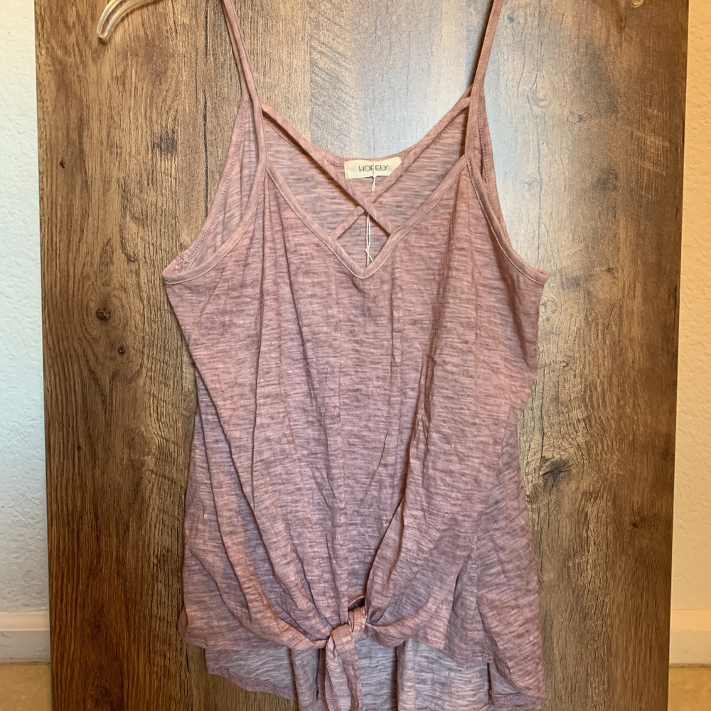 Blush Tie Front Tank